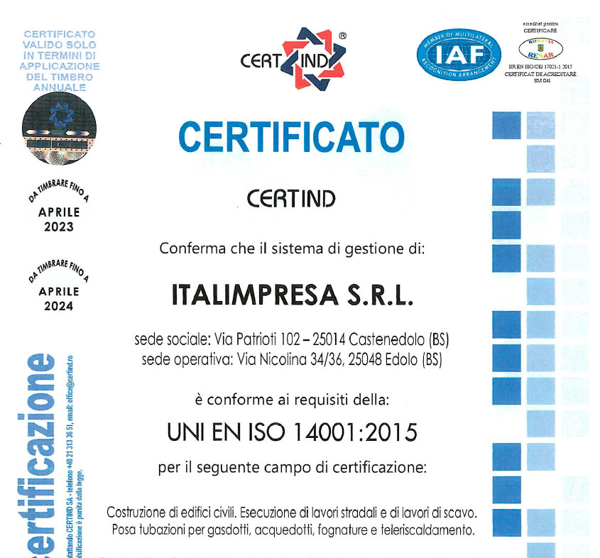 ISO 14001 Italimpresa S.r.l.