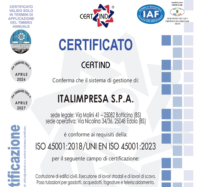 ISO 45001 Italimpresa S.p.A.