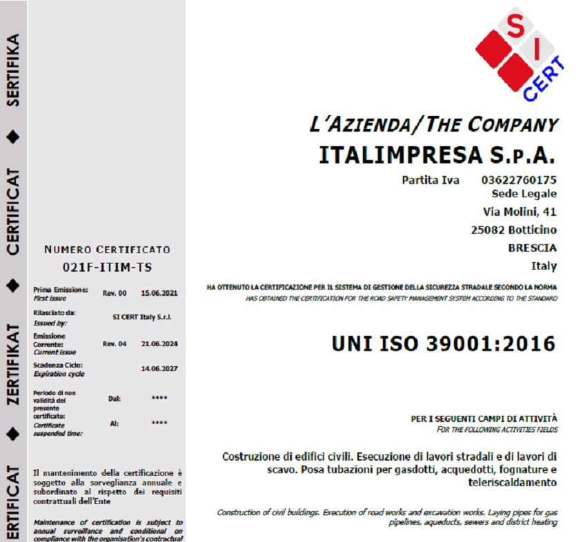 OH SAS 18001 Italimpresa S.r.l.