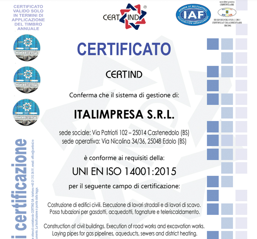 ISO 14001 Italimpresa S.r.l.